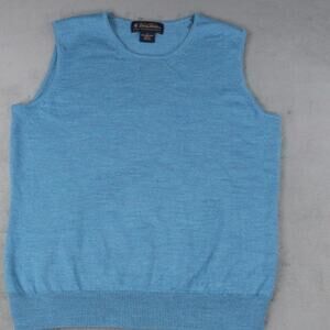 Brooks Brothers Men’s Blue Merino Wool Sweater Vest Extra Fine Italian Merino M